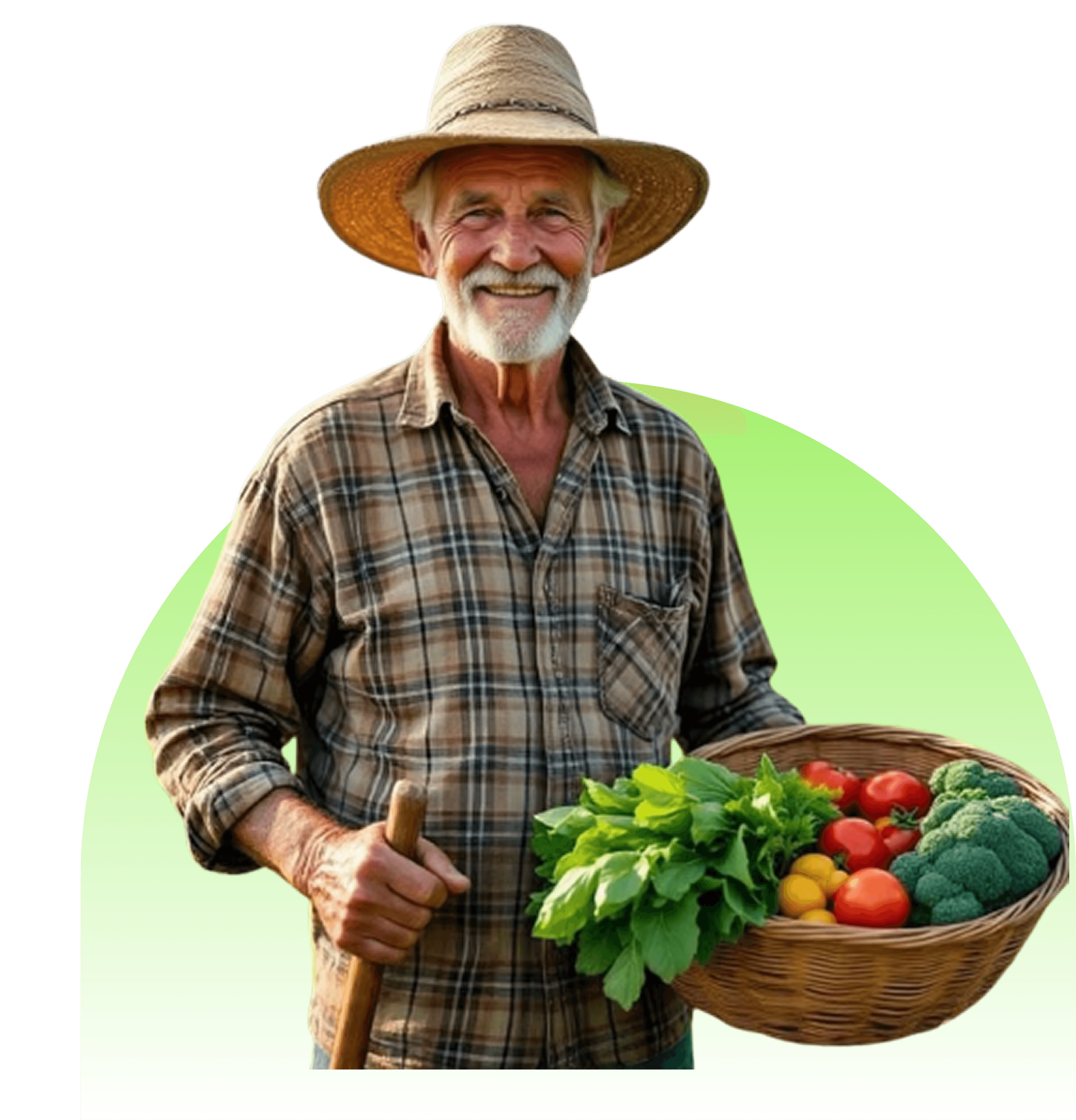 Farmer with fresh produce representing sustainable agriculture